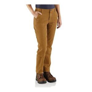 Carhartt Rugged Flex Relaxed Fit Brown Twill Work Pants Women's Size 18 Tall